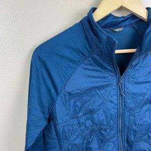Oiselle Flyout Jacket Womens Insulated Running Athletic Active Blue